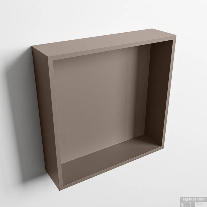 MONDIAZ EASY Nis 29,5x29,5cm in solid surface kleur Smoke Smoke. 1 vak geschikt voor in- of opbouw Laatste Kans