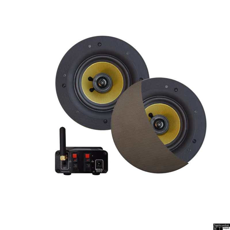 Alleen Vandaag Bluetooth Audiosysteem Aquasound (70 Watt / Bt4.0 / Auto-Aux) Met Zumba Speakerset, 230V/18V Inox/Rvs Look