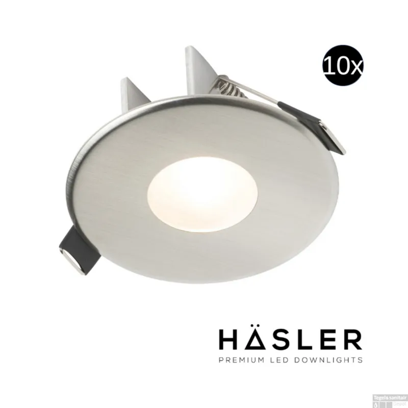 Inbouwspot Häsler Blanes Incl. Fase Aansnijding Dimbaar 8 cm 4 Watt Helder Wit RVS Set 10x Actieprijs