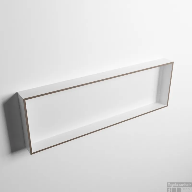 MONDIAZ EASY Nis 89,5x29,5cm in solid surface kleur Smoke Talc. 1 vak geschikt voor in- of opbouw Laatste Kans
