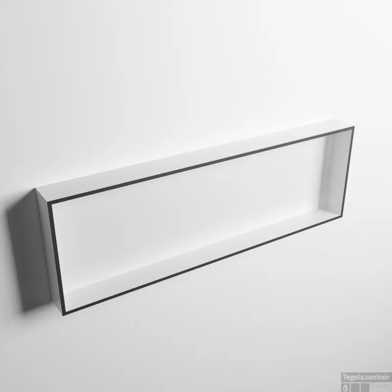 Alleen Vandaag MONDIAZ EASY Nis 89,5x29,5cm in solid surface kleur DarkGrey Talc. 1 vak geschikt voor in- of opbouw