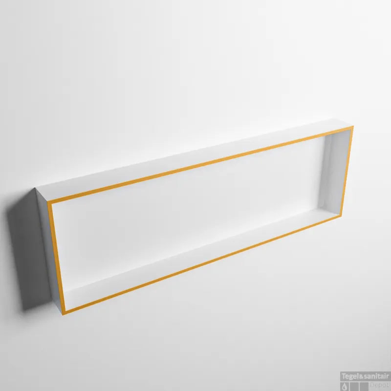 Hoge Kwaliteit MONDIAZ EASY Nis 89,5x29,5cm in solid surface kleur Ocher Talc. 1 vak geschikt voor in- of opbouw