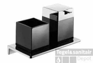 Emco Asio Glashouder/zeepdispenser Met Zwart Glas Chroom-chroom Uitverkoop