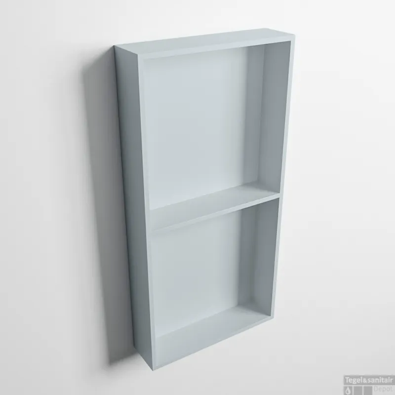 MONDIAZ EASY Nis 59,5x29,5cm in solid surface kleur Clay Clay. 2 vakken geschikt voor in- of opbouw Beperkt Aanbod