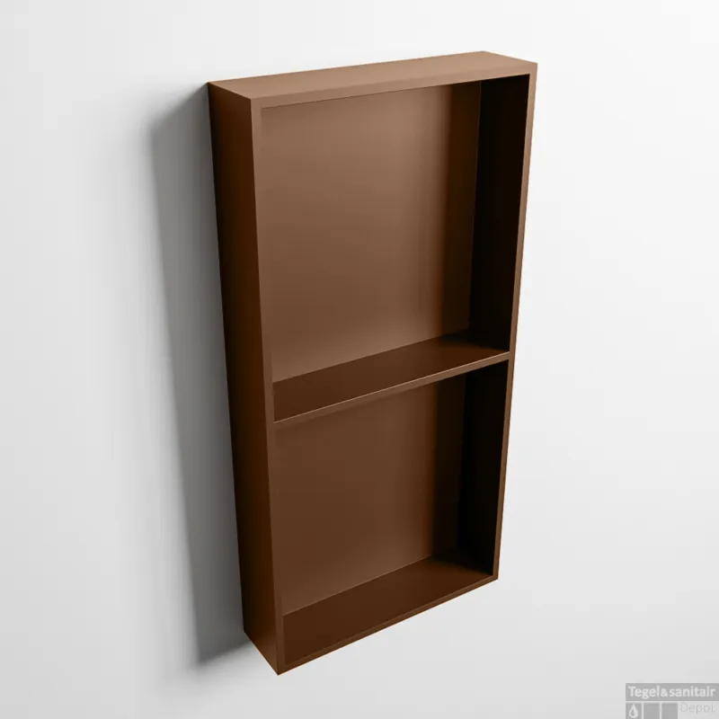 Actieprijs MONDIAZ EASY Nis 59,5x29,5cm in solid surface kleur Rust Rust. 2 vakken geschikt voor in- of opbouw