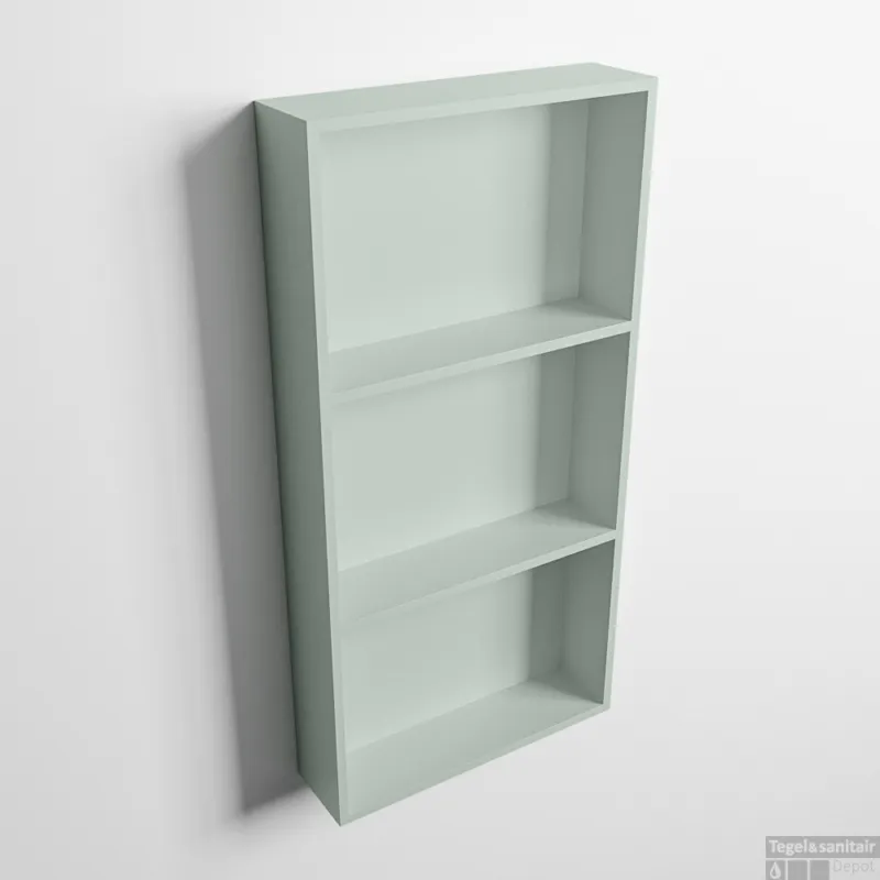 Alleen Vandaag MONDIAZ EASY Nis 59,5x29,5cm in solid surface kleur Greey Greey. 3 vakken geschikt voor in- of opbouw
