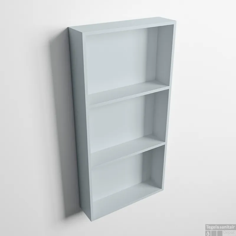 Seizoensaanbieding MONDIAZ EASY Nis 59,5x29,5cm in solid surface kleur Clay Clay. 3 vakken geschikt voor in- of opbouw