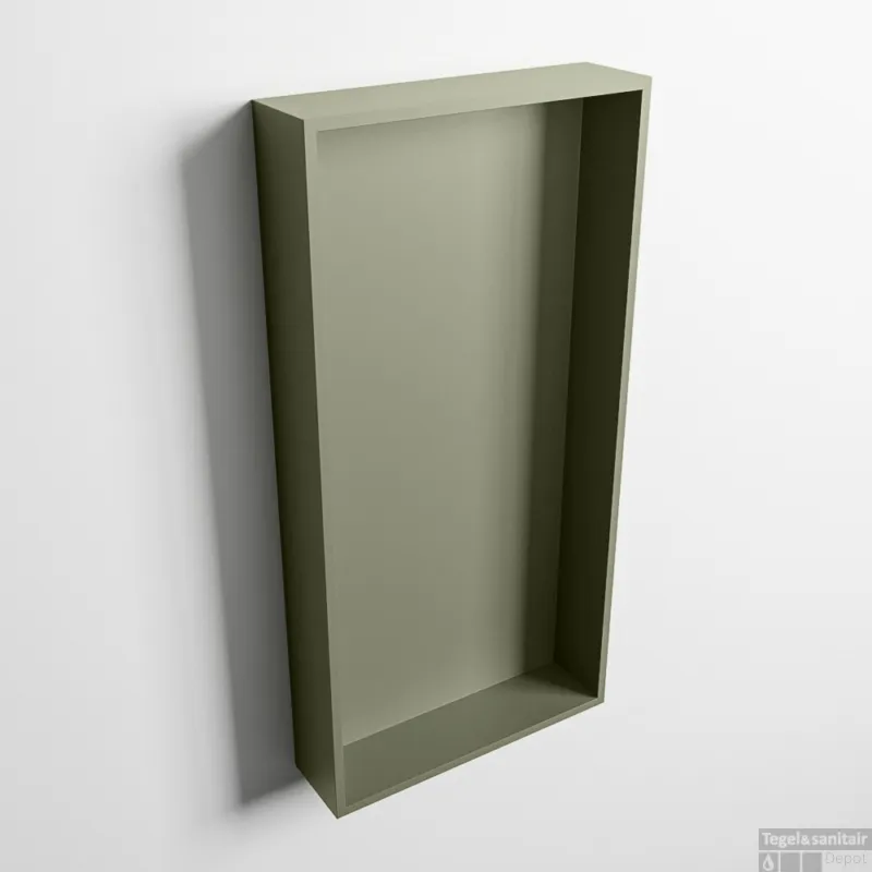 Direct Beschikbaar MONDIAZ EASY Nis 59,5x29,5cm in solid surface kleur Army Army. 1 vak geschikt voor in- of opbouw
