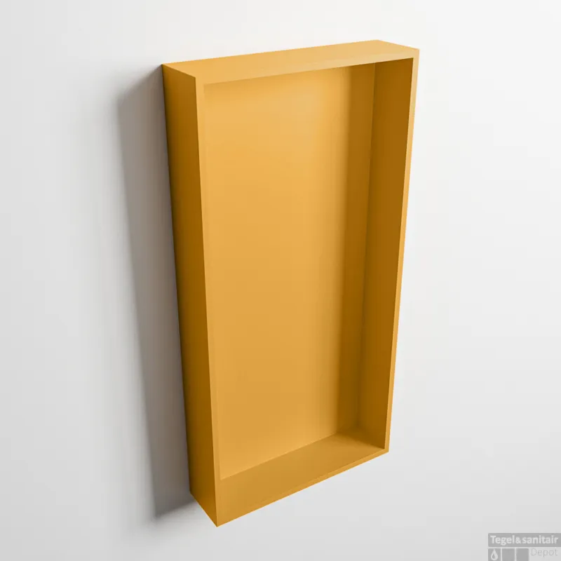 Tijdelijk Beschikbaar MONDIAZ EASY Nis 59,5x29,5cm in solid surface kleur Ocher Ocher. 1 vak geschikt voor in- of opbouw