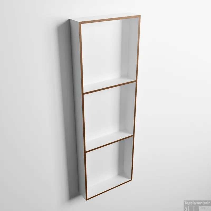 Populair MONDIAZ EASY Nis 89,5x29,5cm in solid surface kleur Rust Talc. 3 vakken geschikt voor in- of opbouw