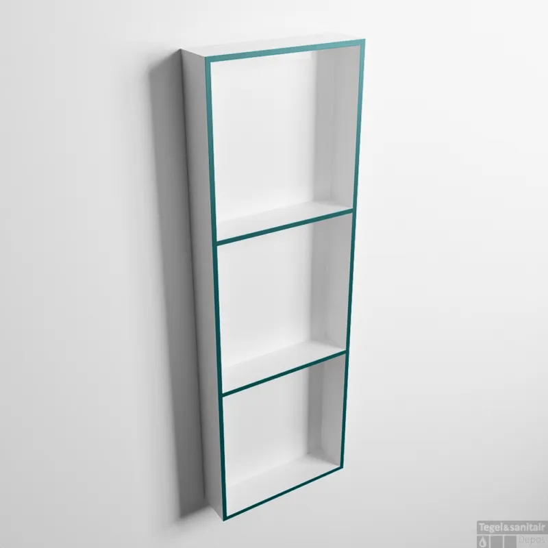 MONDIAZ EASY Nis 89,5x29,5cm in solid surface kleur Smag Talc. 3 vakken geschikt voor in- of opbouw Koop Online
