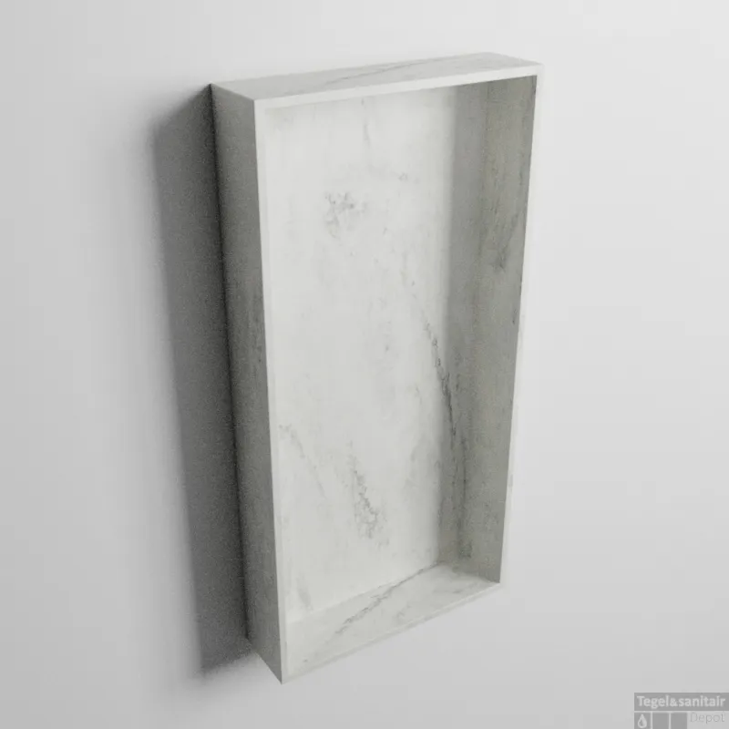 MONDIAZ EASY Nis 59,5x29,5cm in solid surface kleur Opalo. 1 vak geschikt voor in- of opbouw Merkproduct