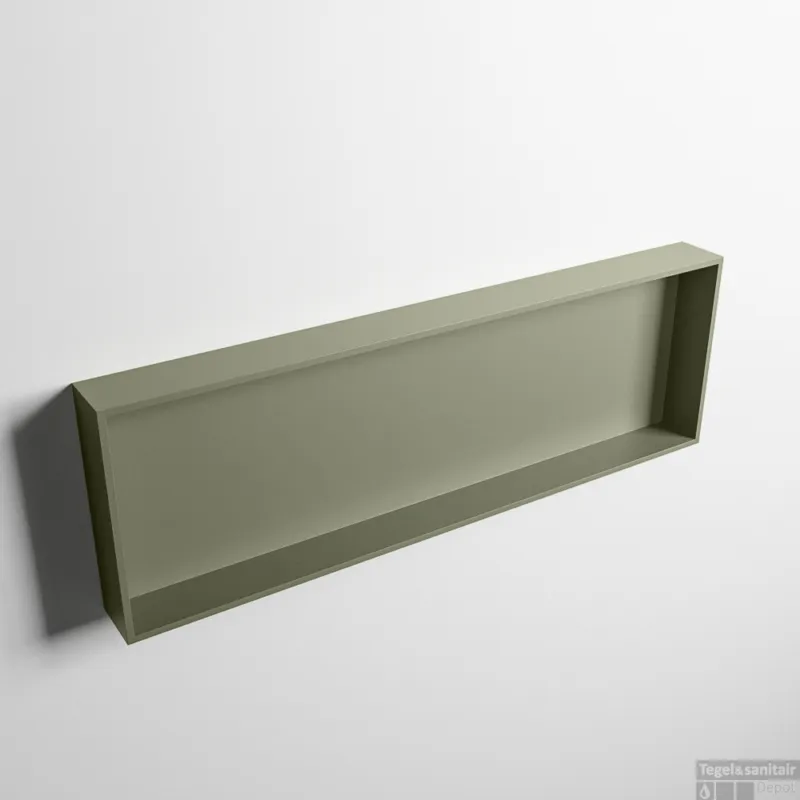 MONDIAZ EASY Nis 89,5x29,5cm in solid surface kleur Army Army. 1 vak geschikt voor in- of opbouw Bestel Nu