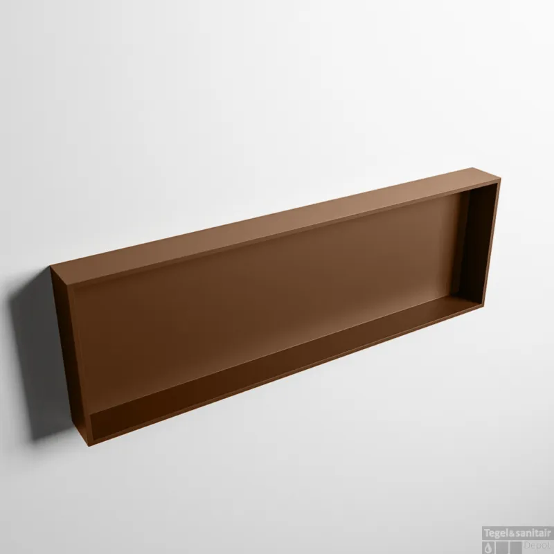 Favoriet MONDIAZ EASY Nis 89,5x29,5cm in solid surface kleur Rust Rust. 1 vak geschikt voor in- of opbouw