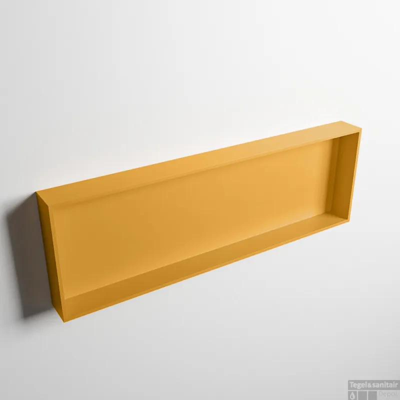 Fabrieksprijs MONDIAZ EASY Nis 89,5x29,5cm in solid surface kleur Ocher Ocher. 1 vak geschikt voor in- of opbouw