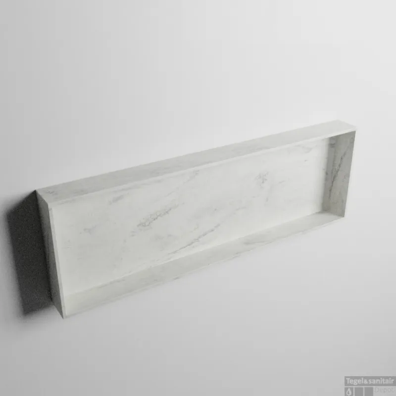 Hete Deal MONDIAZ EASY Nis 89,5x29,5cm in solid surface kleur Opalo. 1 vak geschikt voor in- of opbouw