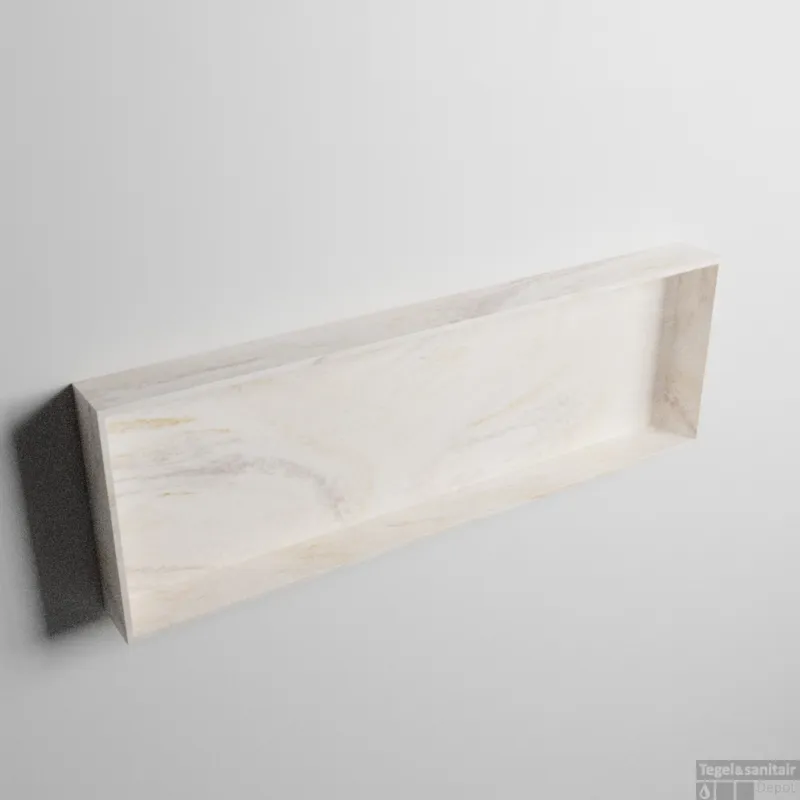 Alleen Vandaag MONDIAZ EASY Nis 89,5x29,5cm in solid surface kleur Ostra. 1 vak geschikt voor in- of opbouw