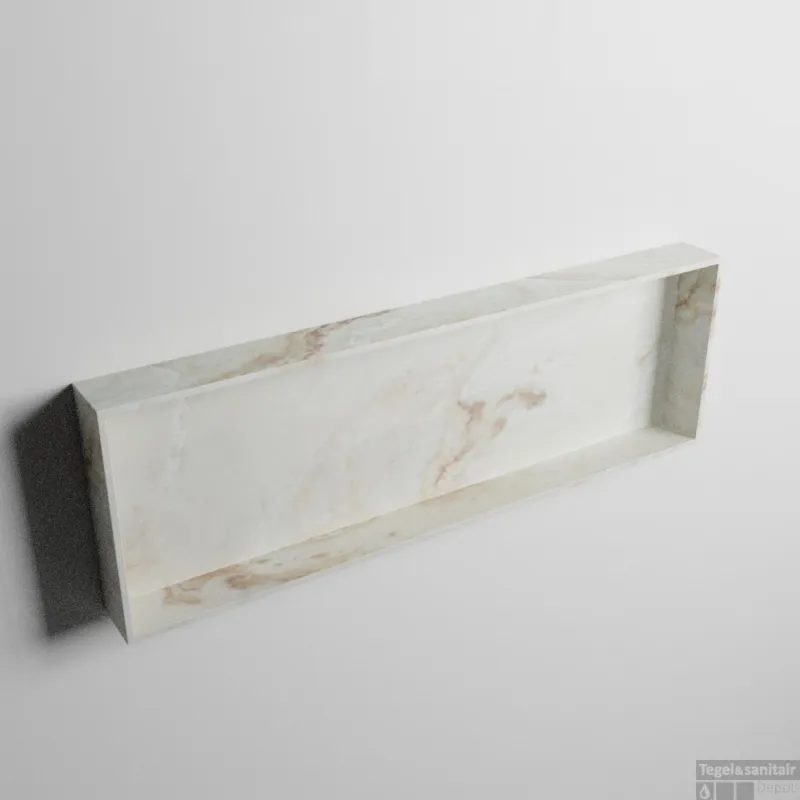 MONDIAZ EASY Nis 89,5x29,5cm in solid surface kleur Frappe. 1 vak geschikt voor in- of opbouw Nieuw