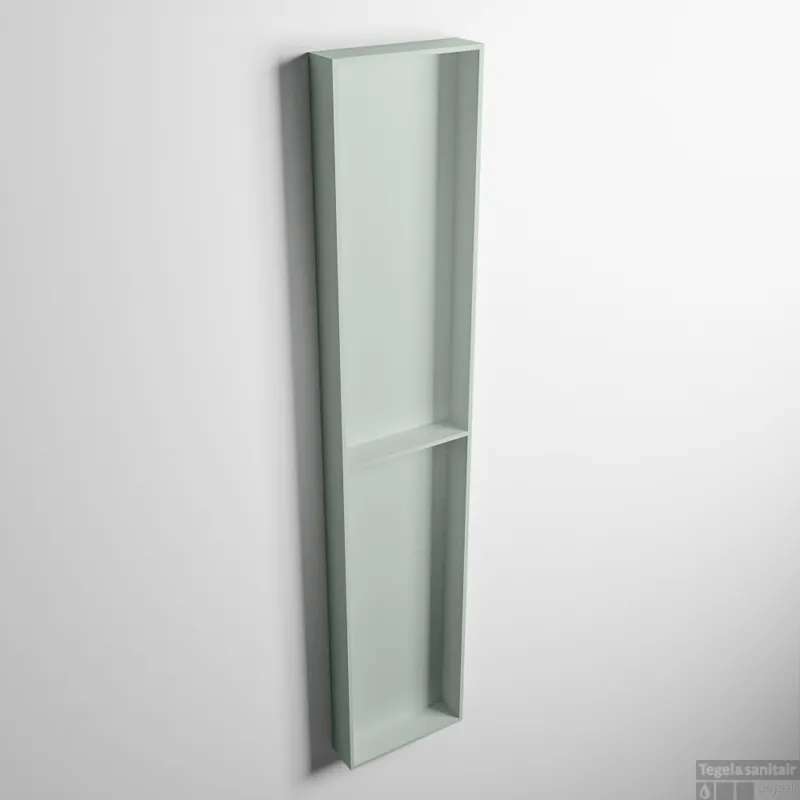 Hete Deal MONDIAZ EASY Nis 89,5x29,5cm in solid surface kleur Greey Greey. 2 vakken geschikt voor in- of opbouw