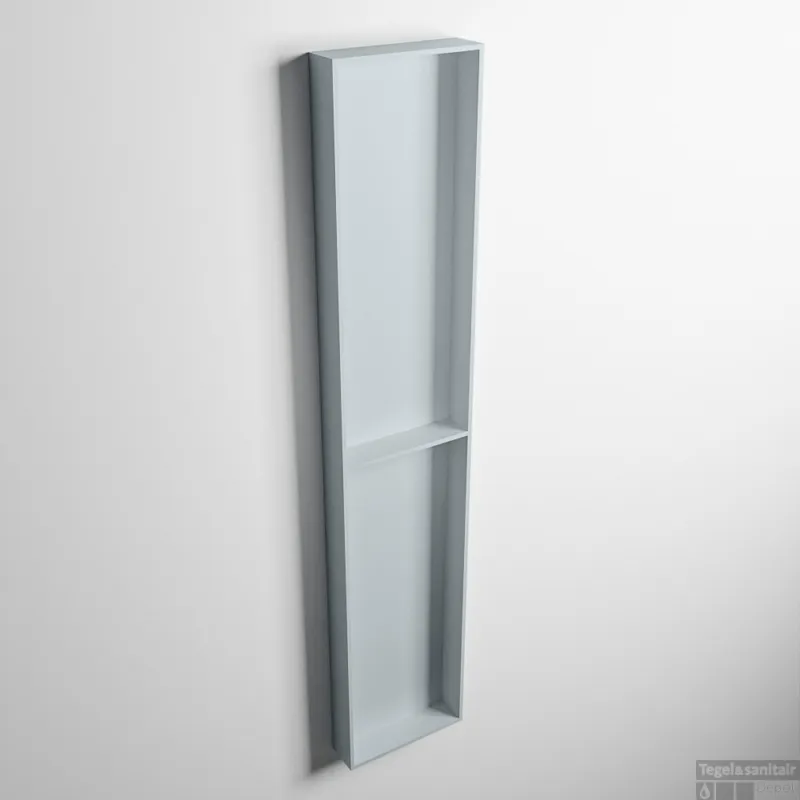 Premium MONDIAZ EASY Nis 89,5x29,5cm in solid surface kleur Clay Clay. 2 vakken geschikt voor in- of opbouw