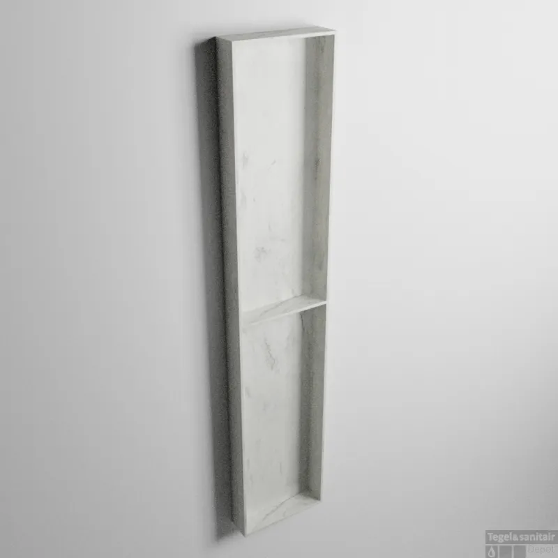Dagaanbieding MONDIAZ EASY Nis 89,5x29,5cm in solid surface kleur Opalo. 2 vakken geschikt voor in- of opbouw