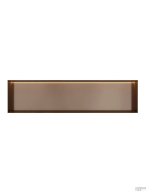 Hotbath &MORE Inbouwnis 30x120x10cm frameless + LED Tuscan Bronze Op = Op