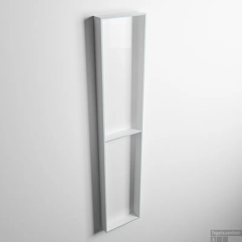 MONDIAZ EASY Nis 89,5x29,5cm in solid surface kleur Clay Talc. 2 vakken geschikt voor in- of opbouw Finale Uitverkoop