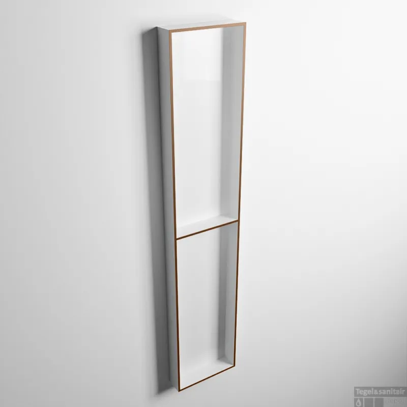 Goedkoop MONDIAZ EASY Nis 89,5x29,5cm in solid surface kleur Rust Talc. 2 vakken geschikt voor in- of opbouw