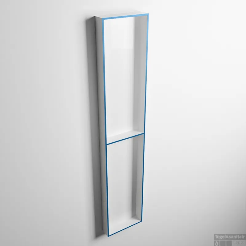 Favoriet MONDIAZ EASY Nis 89,5x29,5cm in solid surface kleur Jeans Talc. 2 vakken geschikt voor in- of opbouw
