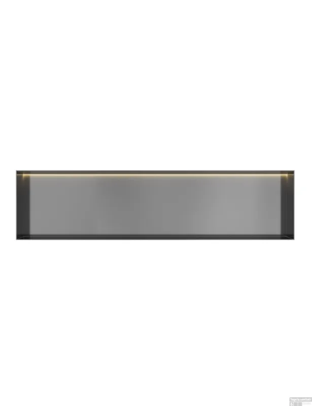 Hotbath &MORE Inbouwnis 30x120x10cm frameless + LED Geborsteld Gunmetal PVD Laatste Kans