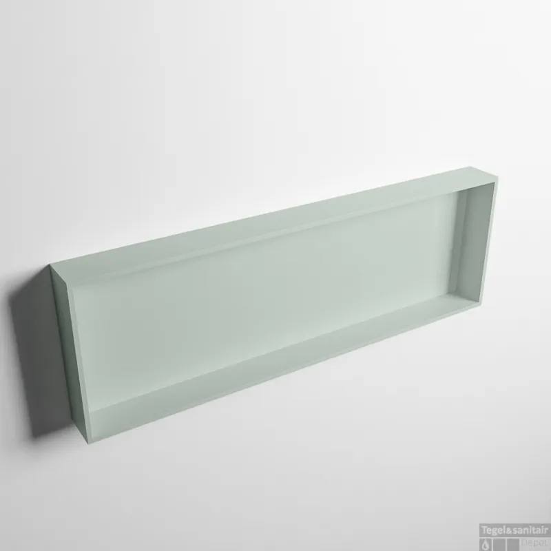 Beperkt Aanbod MONDIAZ EASY Nis 89,5x29,5cm in solid surface kleur Greey Greey. 1 vak geschikt voor in- of opbouw