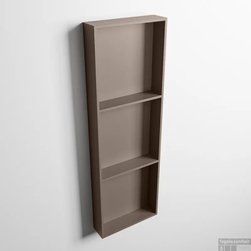 Dagaanbieding MONDIAZ EASY Nis 89,5x29,5cm in solid surface kleur Smoke Smoke. 3 vakken geschikt voor in- of opbouw