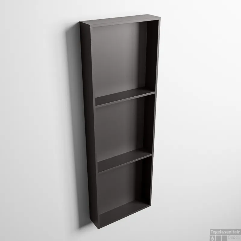 MONDIAZ EASY Nis 89,5x29,5cm in solid surface kleur DarkGrey DarkGrey. 3 vakken geschikt voor in- of opbouw Seizoensaanbieding