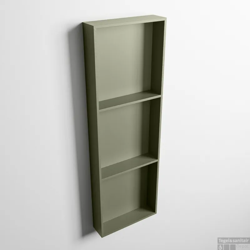 MONDIAZ EASY Nis 89,5x29,5cm in solid surface kleur Army Army. 3 vakken geschikt voor in- of opbouw Korting