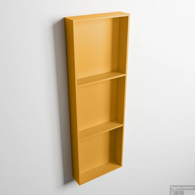 MONDIAZ EASY Nis 89,5x29,5cm in solid surface kleur Ocher Ocher. 3 vakken geschikt voor in- of opbouw Bestel Nu