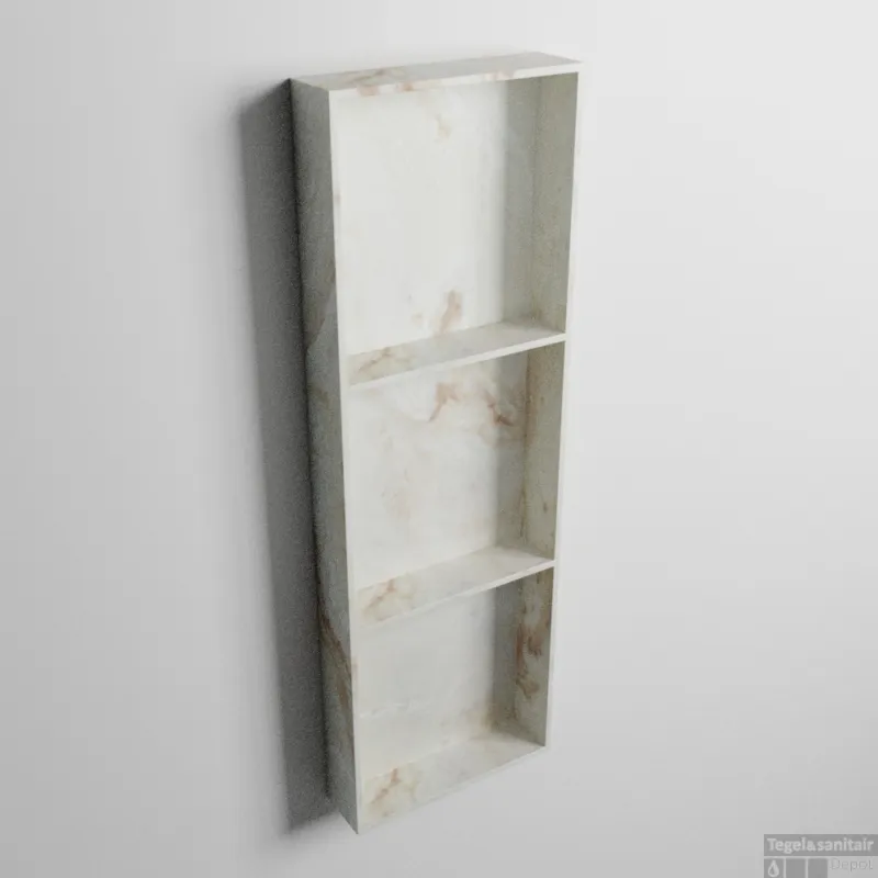 MONDIAZ EASY Nis 89,5x29,5cm in solid surface kleur Frappe. 3 vakken geschikt voor in- of opbouw Exclusieve Aanbieding