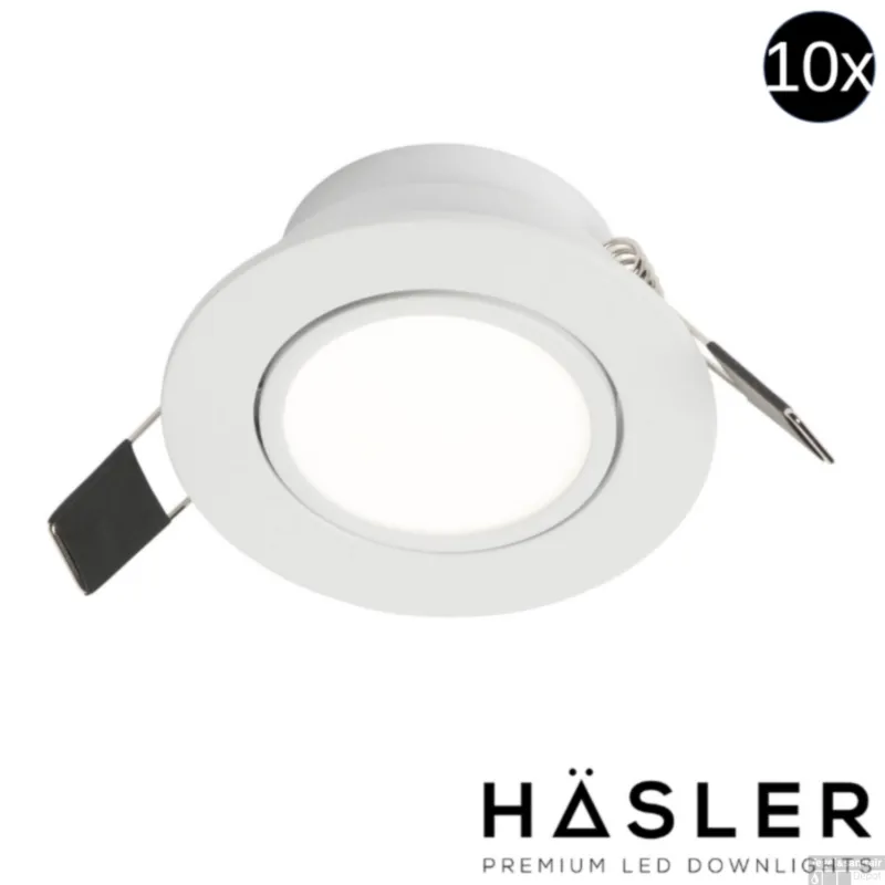 Inbouwspot Häsler Ancona Incl. Fase Aansnijding Dimbaar 8 cm 4 Watt Helder Wit RVS Set 10x Betrouwbaar