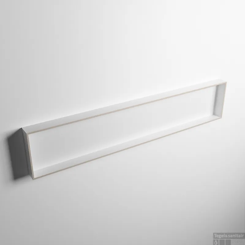 MONDIAZ EASY Nis 149,5x29,5cm in solid surface kleur Linen Talc. 1 vak geschikt voor in- of opbouw Alleen Vandaag