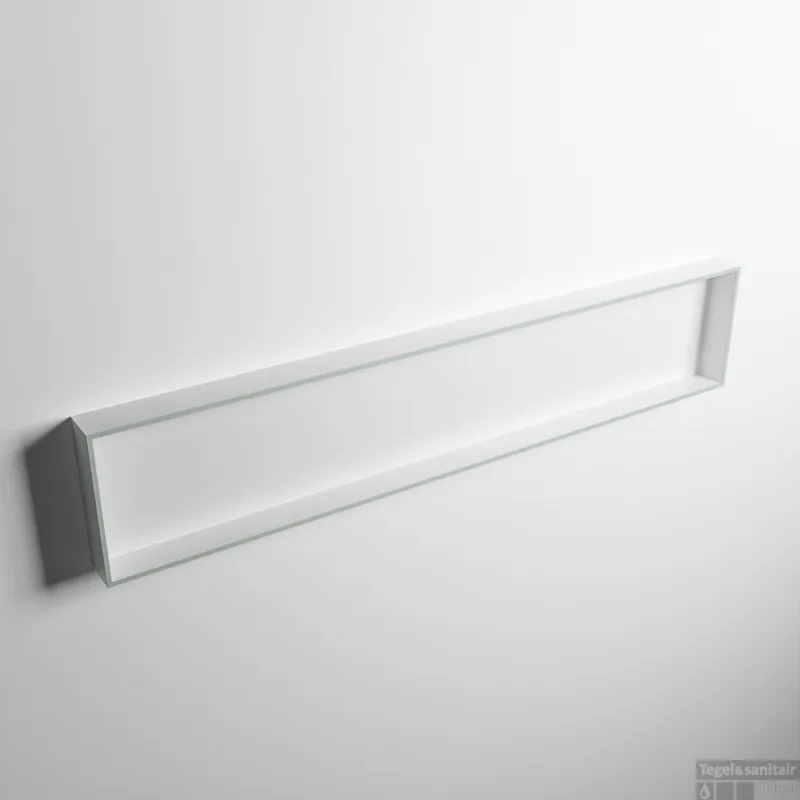 Must-Have MONDIAZ EASY Nis 149,5x29,5cm in solid surface kleur Greey Talc. 1 vak geschikt voor in- of opbouw
