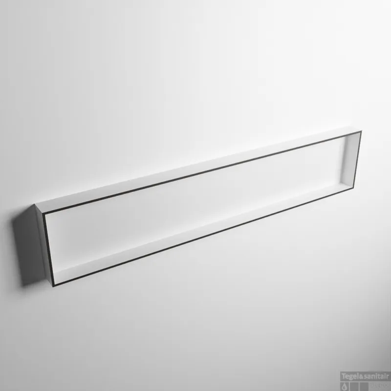 Actieprijs MONDIAZ EASY Nis 149,5x29,5cm in solid surface kleur DarkGrey Talc. 1 vak geschikt voor in- of opbouw