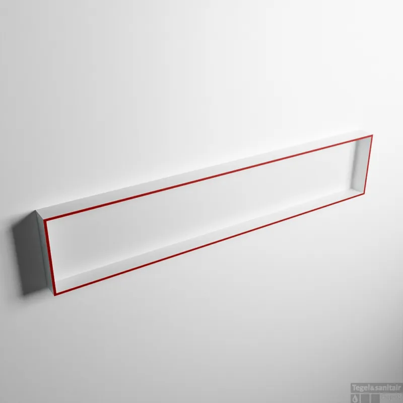 MONDIAZ EASY Nis 149,5x29,5cm in solid surface kleur Fire Talc. 1 vak geschikt voor in- of opbouw Speciale Aanbieding
