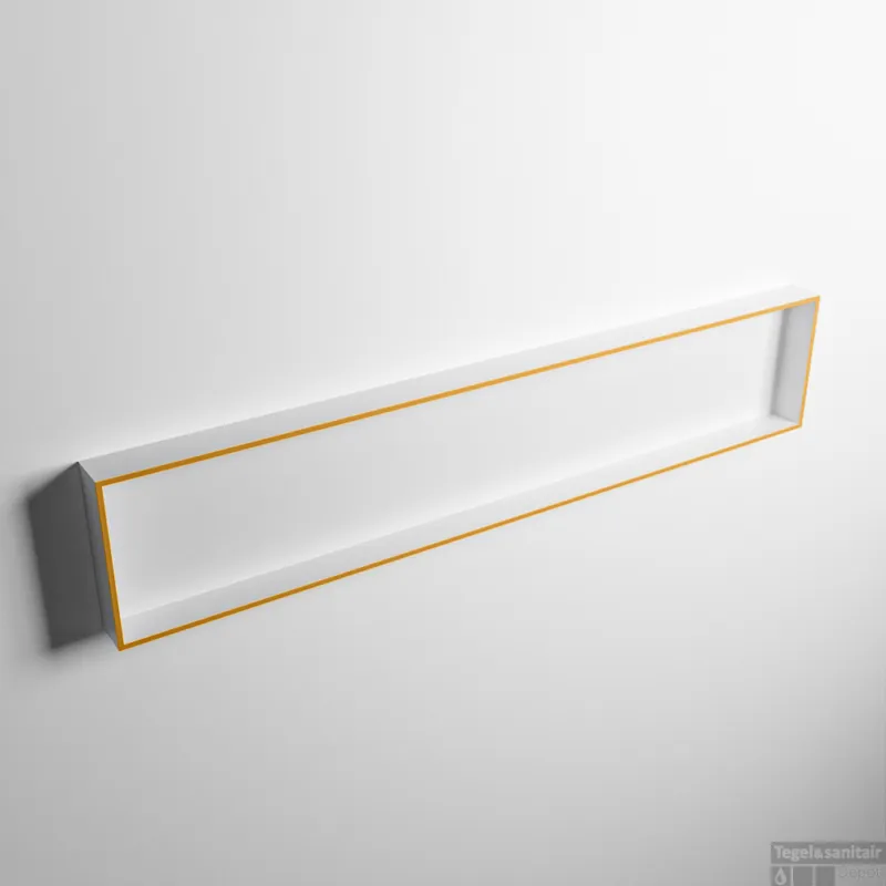 Seizoensaanbieding MONDIAZ EASY Nis 149,5x29,5cm in solid surface kleur Ocher Talc. 1 vak geschikt voor in- of opbouw