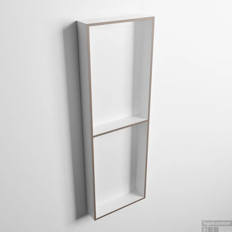 Goedkoop MONDIAZ EASY Nis 149,5x29,5cm in solid surface kleur Smoke Talc. 2 vakken geschikt voor in- of opbouw