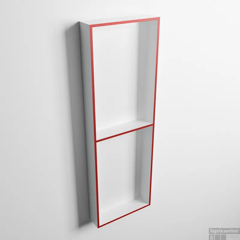 MONDIAZ EASY Nis 149,5x29,5cm in solid surface kleur Fire Talc. 2 vakken geschikt voor in- of opbouw Merkproduct