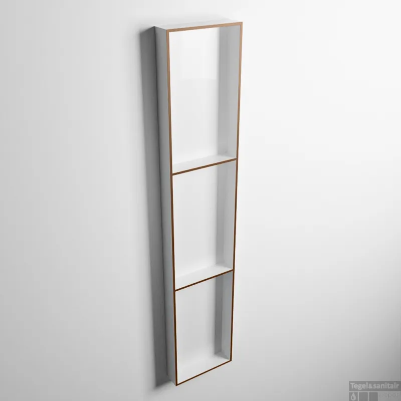 Goedkoop MONDIAZ EASY Nis 149,5x29,5cm in solid surface kleur Rust Talc. 3 vakken geschikt voor in- of opbouw