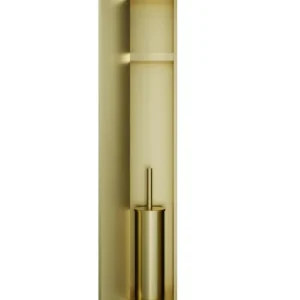 Laatste Versie Hotbath &MORE Inbouw reserverol houder voor 6 rollen 74x20.9x14cm Geborsteld Messing PVD