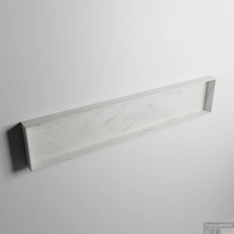 Actieprijs MONDIAZ EASY Nis 149,5x29,5cm in solid surface kleur Opalo. 1 vak geschikt voor in- of opbouw
