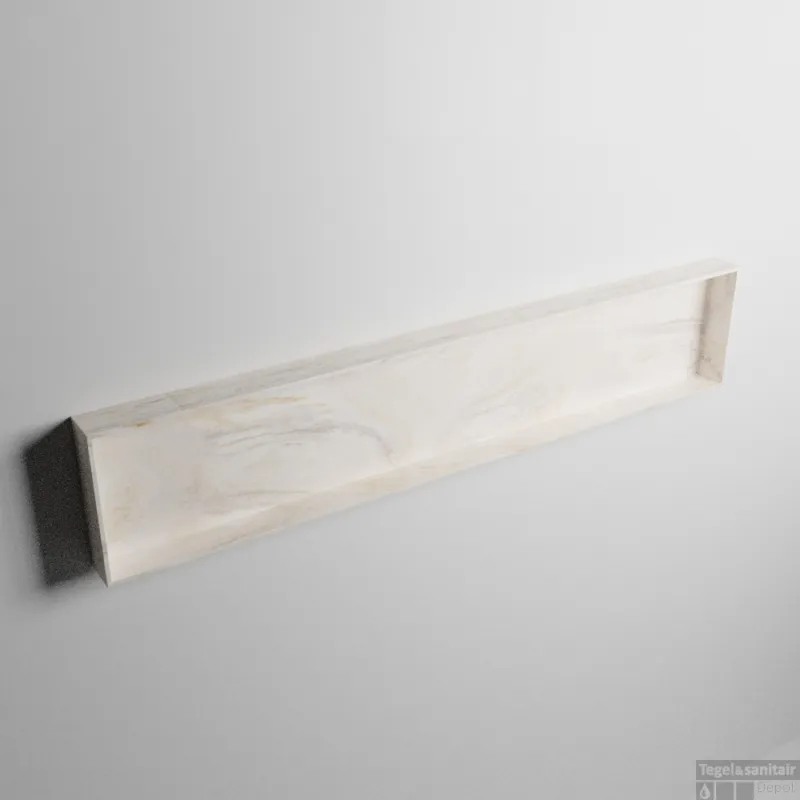 Finale Uitverkoop MONDIAZ EASY Nis 149,5x29,5cm in solid surface kleur Ostra. 1 vak geschikt voor in- of opbouw