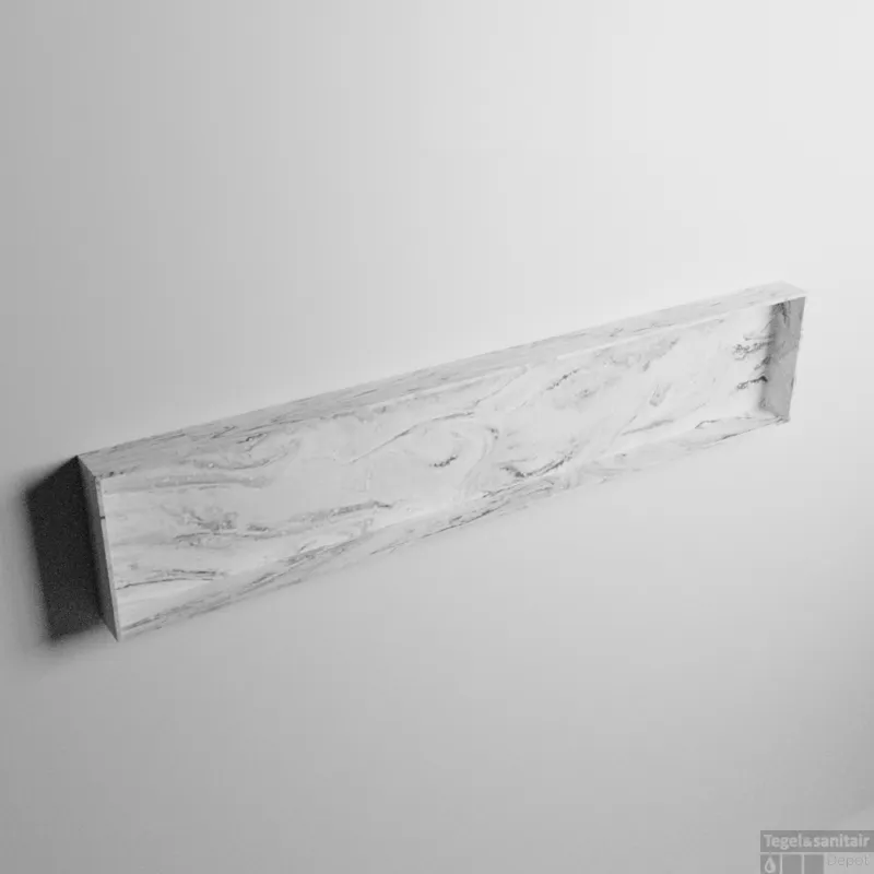 Alleen Vandaag MONDIAZ EASY Nis 149,5x29,5cm in solid surface kleur Glace. 1 vak geschikt voor in- of opbouw