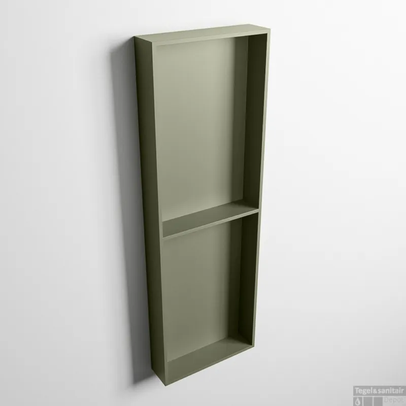 MONDIAZ EASY Nis 149,5x29,5cm in solid surface kleur Army Army. 2 vakken geschikt voor in- of opbouw Premium